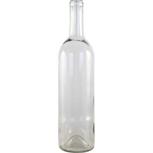 750 ml Clear Glass Claret/Bordeaux Bottles, 12 per case