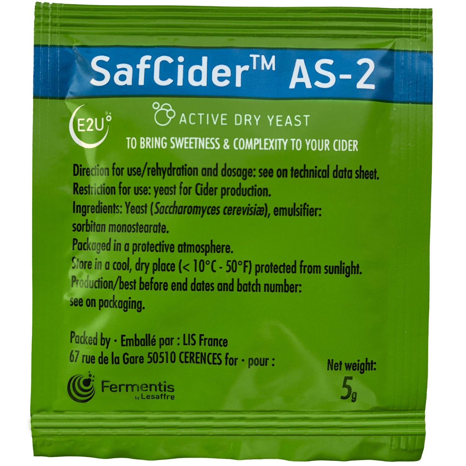 Fermentis SafCide AS-2  - 5 g Sachet