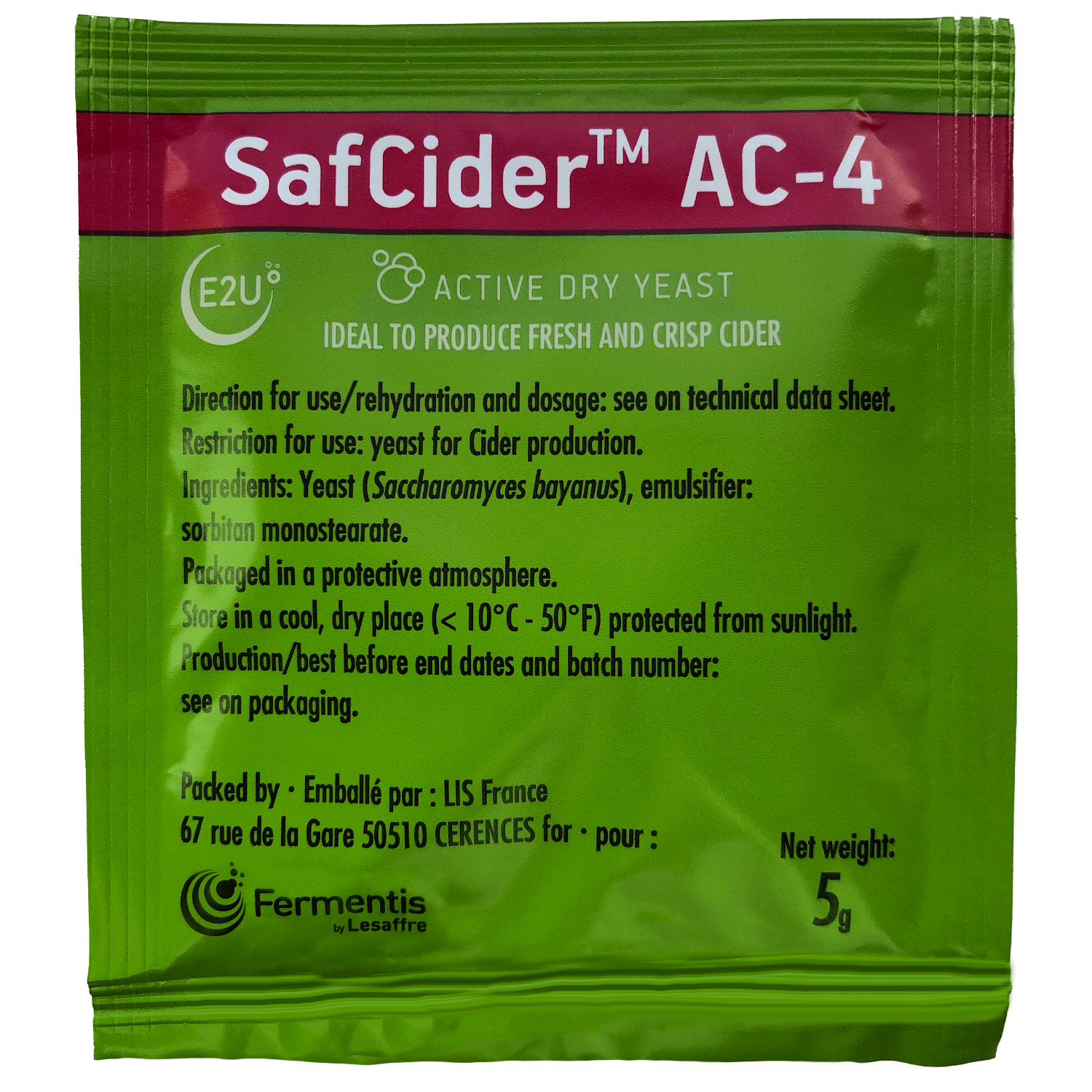 Fermentis SafCide AC-4  - 5 g Sachet